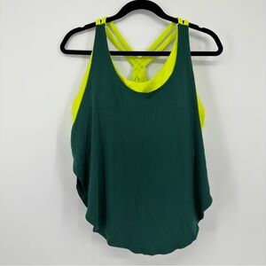 Fabletics Giselle Built-In Bra Swing Tank Citron Rainforest Green XL